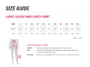 Classic Knee Length Skirt- Size GuideBS128LS