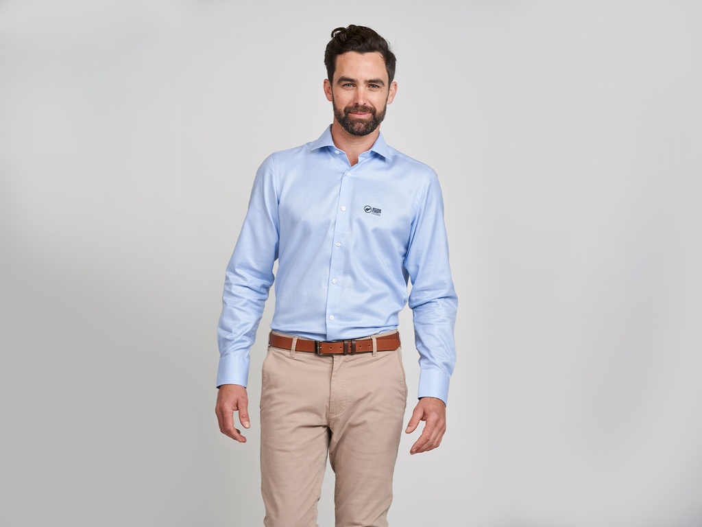  Business Shirt Light Blue 100% Cotton Long Sleeve