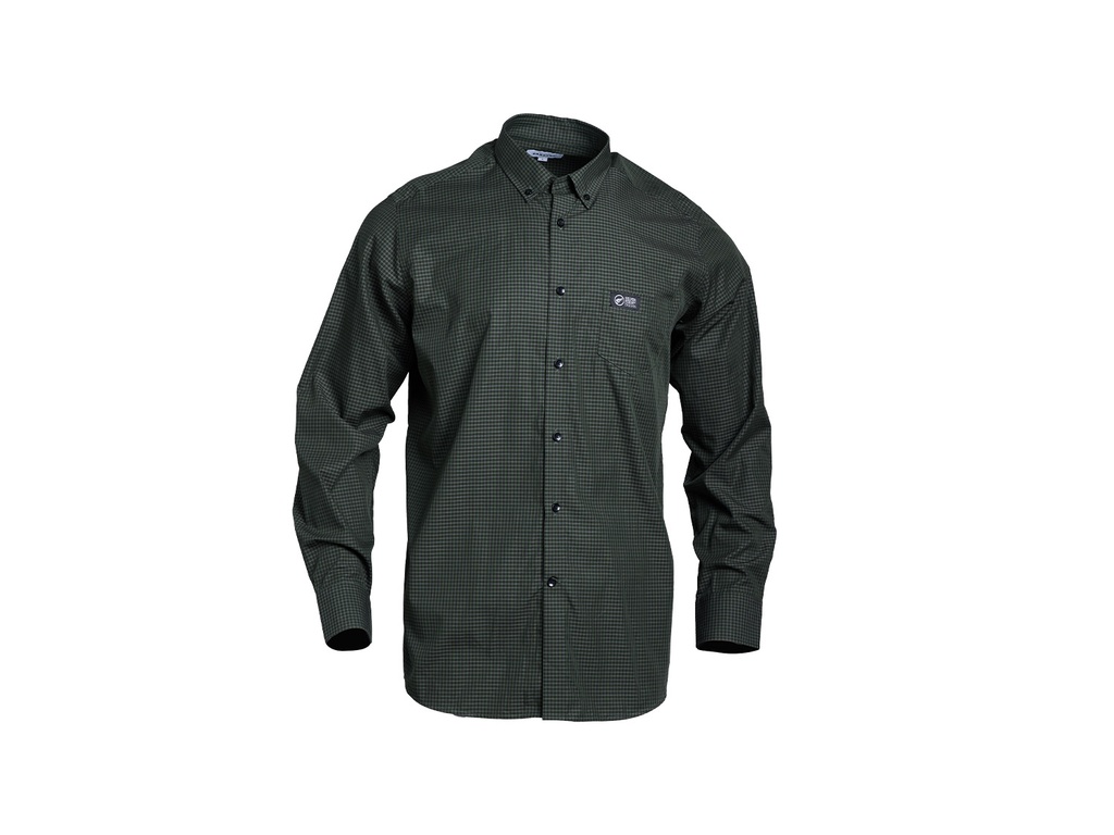  Business Shirt Green and Black Check Long Sleeve
