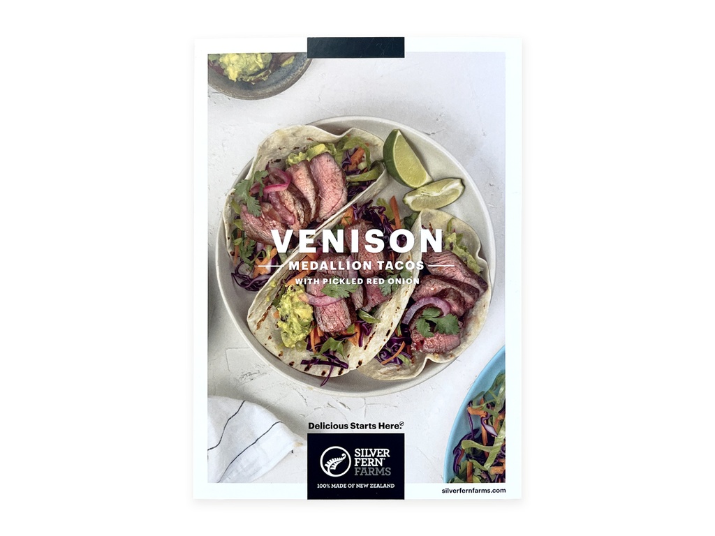 Recipe Cards - Venison Medallion Tacos With Pickled Red Onions - Pack of 100